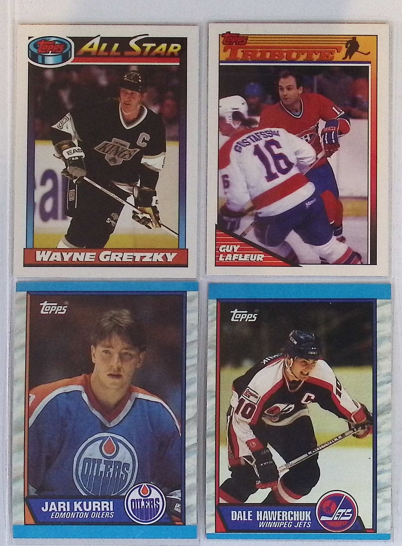 Vintge NHL Cards: Wayne Gretzky '91 Topps, Guy LaFleur '91 Topps, Jari Kurri '89 Topps & Dale (1 of 2)