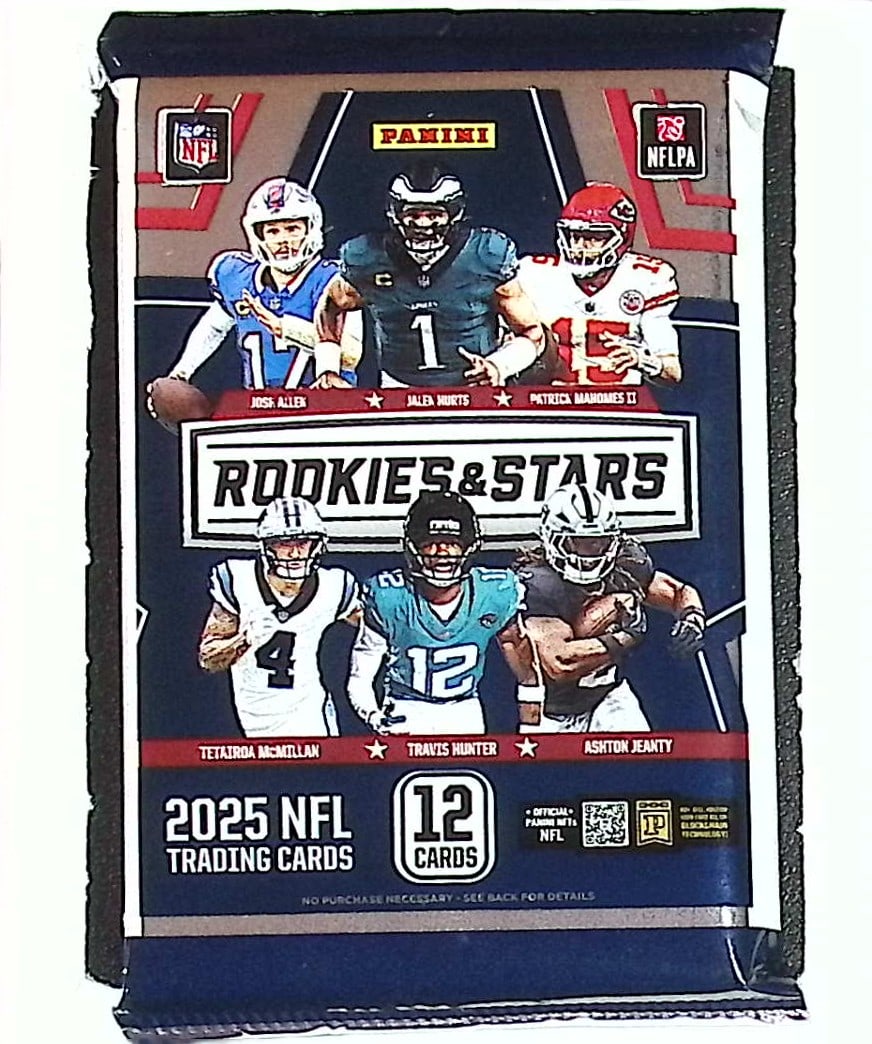 2025 Panini Rookies & Stars Football BLASTER BOX PACK Jaxson Dart, Travis Hunter, Emeka Egbuka: Panini Rookie Football NFL Trading & Sports Cards, Rookie Cards in This Set areJaxson Dart, Travis Hunter, Emeka Egbuka Football & Sports Cards for Sale Near Me, Silver, Wave, Autographs, SP, SSP, Num
