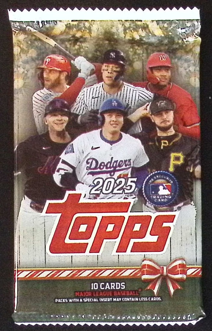 2025 Topps Baseball Holiday MEGA BOX PACK: Factory Sealed Topps Baseball MLB Trading & Sports Cards, Rookie Cards in this set are James Wood, Dylan Crews, Speckled, SP, SSP, Variations, Autographs, Chrome, Refractors, 1976 Topps, Sports Cards
