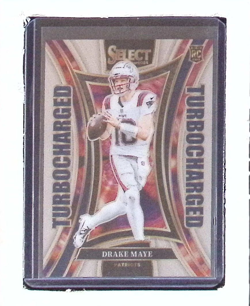 Drake Maye Rookie Card TurboCharged 2024 Panini Select #24: Panini Select, Prizm, Mosaic, Contenders, Zenith, Phoenix, Illusions, Absolute, Rookie NFL Sports Trading Cards, SP, SSP, Cards, Football Cards for Sale Near Me, Superbowl & Hall of Fame Player Cards,