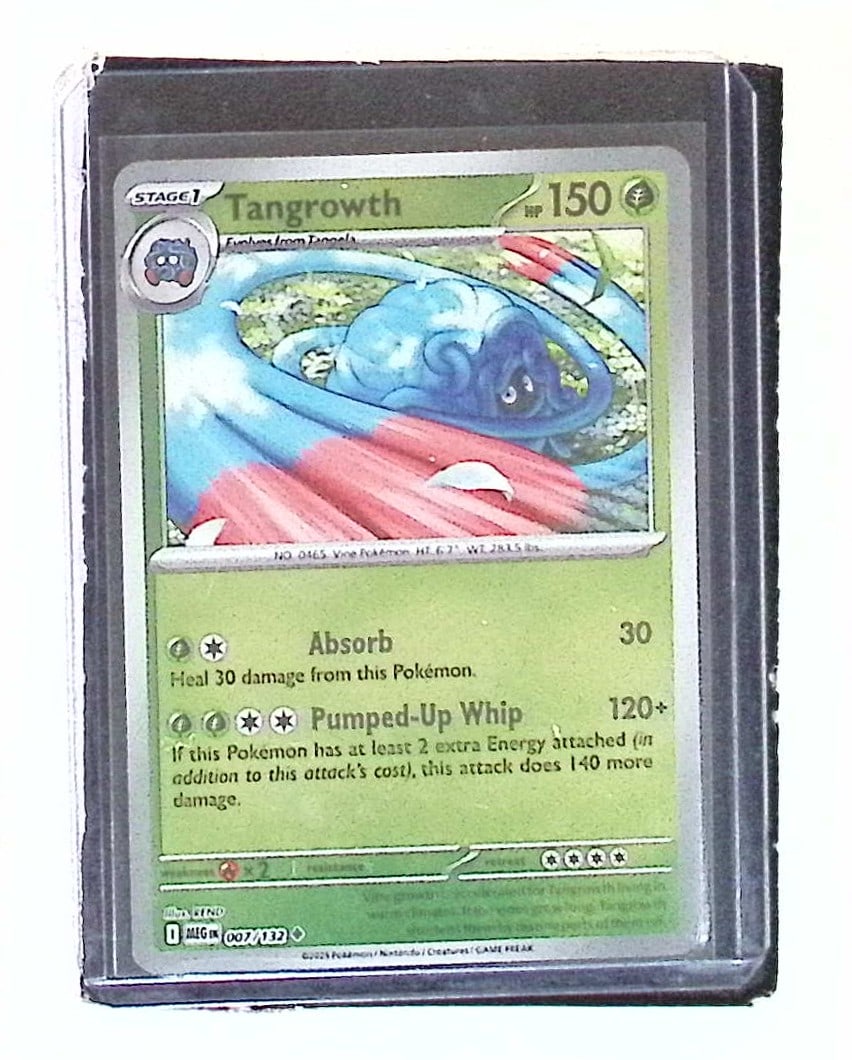 Tangrowth Reverse Holo Card #7/132 2025 Pokemon Mega Evolution: Pokemon Trading Card Game Cards, Charizard, Pikachu, Mewtwo, Reverse Holo, Holo Rare, Secret Rare Cards, Full Art Cards, Eevee, Ultra Rare Card, Illustration Rare, Special Illustration Rare SIR