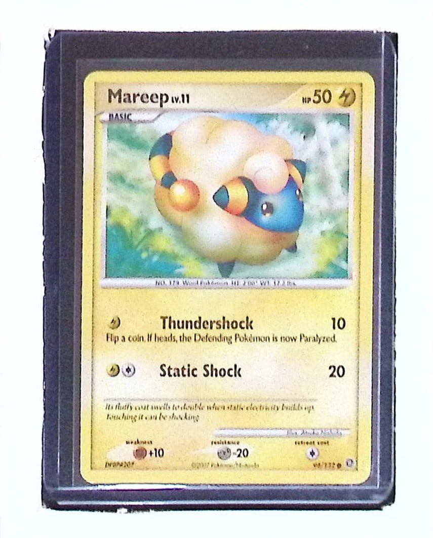 Mareep Card #94/132 2007 Pokemon Secret Wonders: Pokemon Trading Card Game Cards, Charizard, Pikachu, Mewtwo, Reverse Holo, Holo Rare, Secret Rare Cards, Full Art Cards, Eevee, Ultra Rare Card, Illustration Rare, Special Illustration Rare SIR