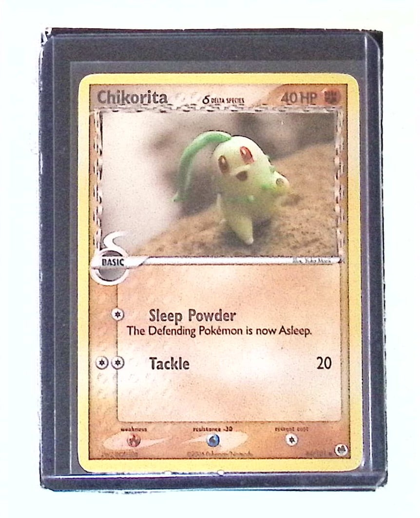 Chikorita Card #44/101 2006 Pokemon Dragon Frontiers: Pokemon Trading Card Game Cards, Charizard, Pikachu, Mewtwo, Reverse Holo, Holo Rare, Secret Rare Cards, Full Art Cards, Eevee, Ultra Rare Card, Illustration Rare, Special Illustration Rare SIR