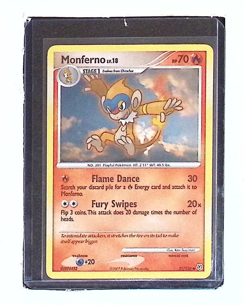 Monferno Card #56/130 2007 Pokemon Diamond & Pearl: Pokemon Trading Card Game Cards, Charizard, Pikachu, Mewtwo, Reverse Holo, Holo Rare, Secret Rare Cards, Full Art Cards, Eevee, Ultra Rare Card, Illustration Rare, Special Illustration Rare SIR