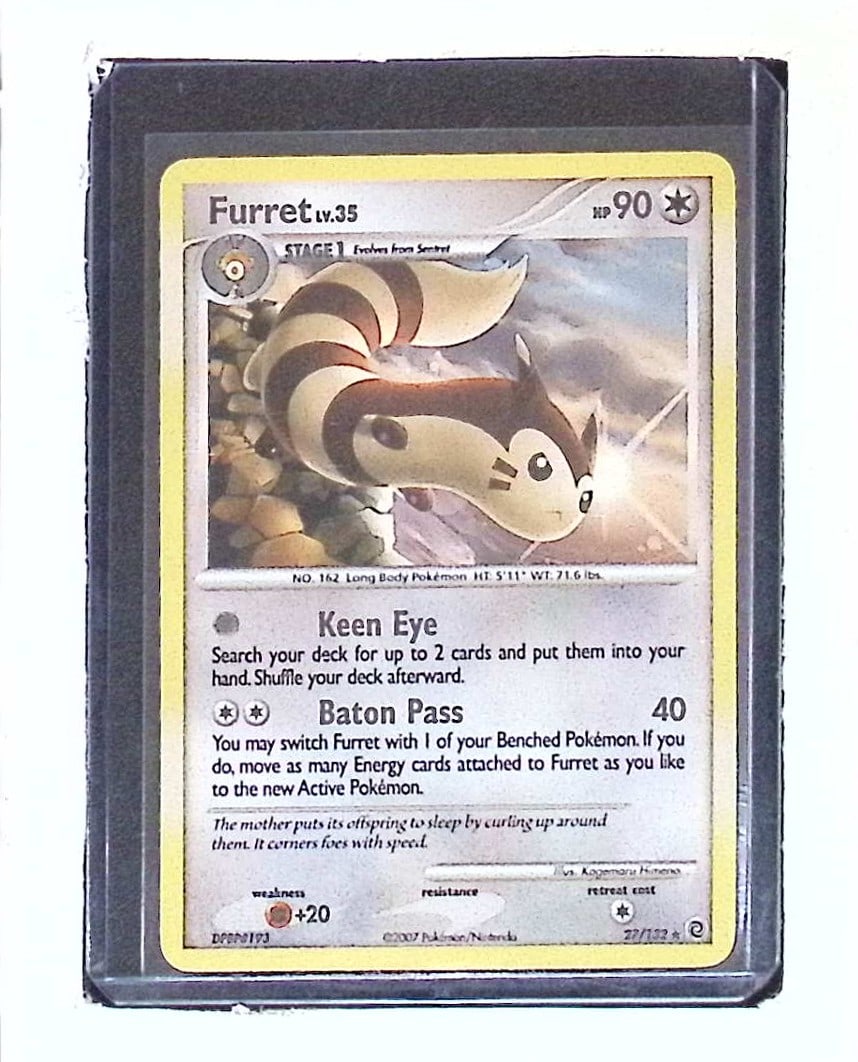 Furret Card #27/132 2007 Pokemon Secret Wonders: Pokemon Trading Card Game Cards, Charizard, Pikachu, Mewtwo, Reverse Holo, Holo Rare, Secret Rare Cards, Full Art Cards, Eevee, Ultra Rare Card, Illustration Rare, Special Illustration Rare SIR