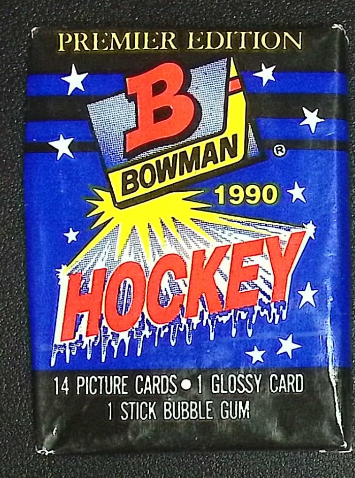 1990 Bowman Vintage Hockey Card Retail Box Wax Pack Sports Cards: Bowman Vintage NHL Rookie Hockey Sports Cards, Brett Hull, Ray Bourque, Patrick Roy, Mario Lemieux, Wayne Gretzky,Trading Cards, Stanley Cup & Hall of Fame Players, Sports Cards for Sale Near Me,