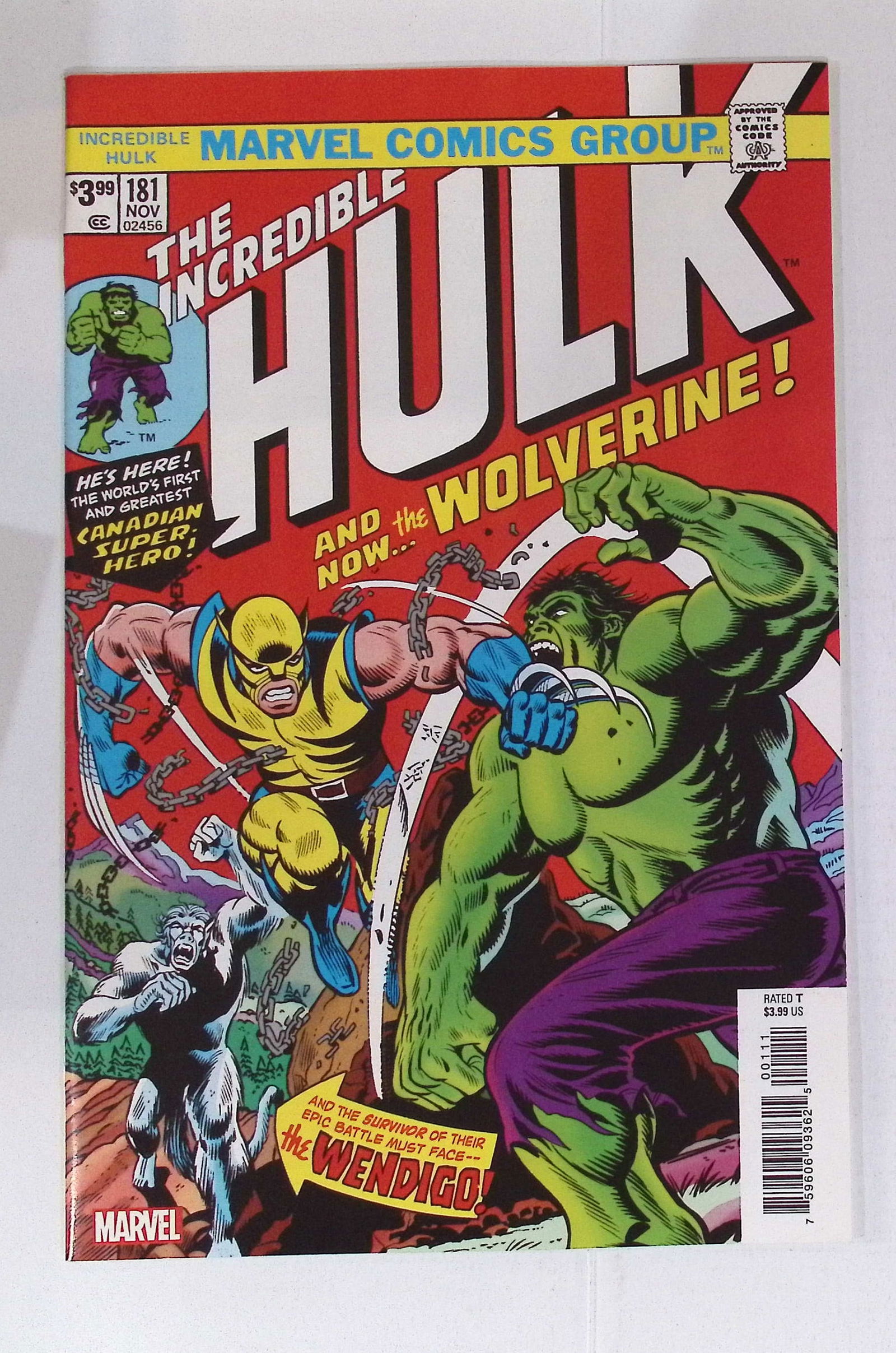 The Incredible Hulk And Now The Wolverine Facsimile Edition Marvel Comic Book: May 2019 #181 (1 of 4)