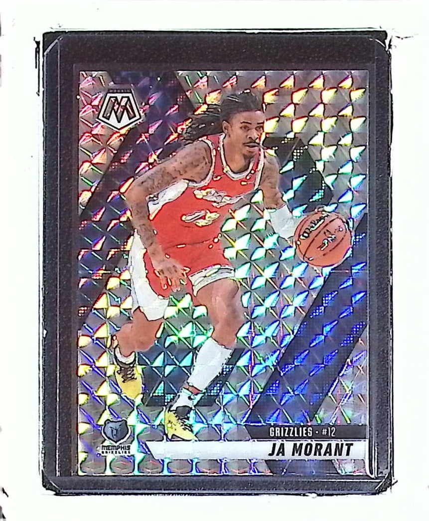 Ja Morant Silver Mosaic Prizm 2024 Panini Mosaic #195: Panini Select, Prizm, Mosaic, Contenders, Revolution, Phoenix, NBA Hoops, Rookie NFL Sports Trading Cards, Silver, SP, SSP, Wave Prizms, Numbered Cards, Basketball sports Cards for Sale Near Me, NBA C