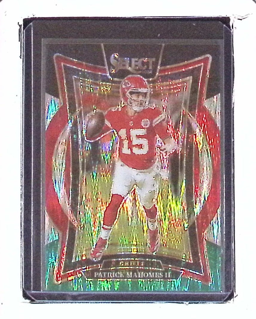 Patrick Mahomes II Green & Black Shock Prizm 2024 Panini Select #33: Panini Select, Prizm, Mosaic, Contenders, Zenith, Phoenix, Illusions, Absolute, Rookie NFL Sports Trading Cards, SP, SSP, Cards, Football Cards for Sale Near Me, Superbowl & Hall of Fame Player Cards,
