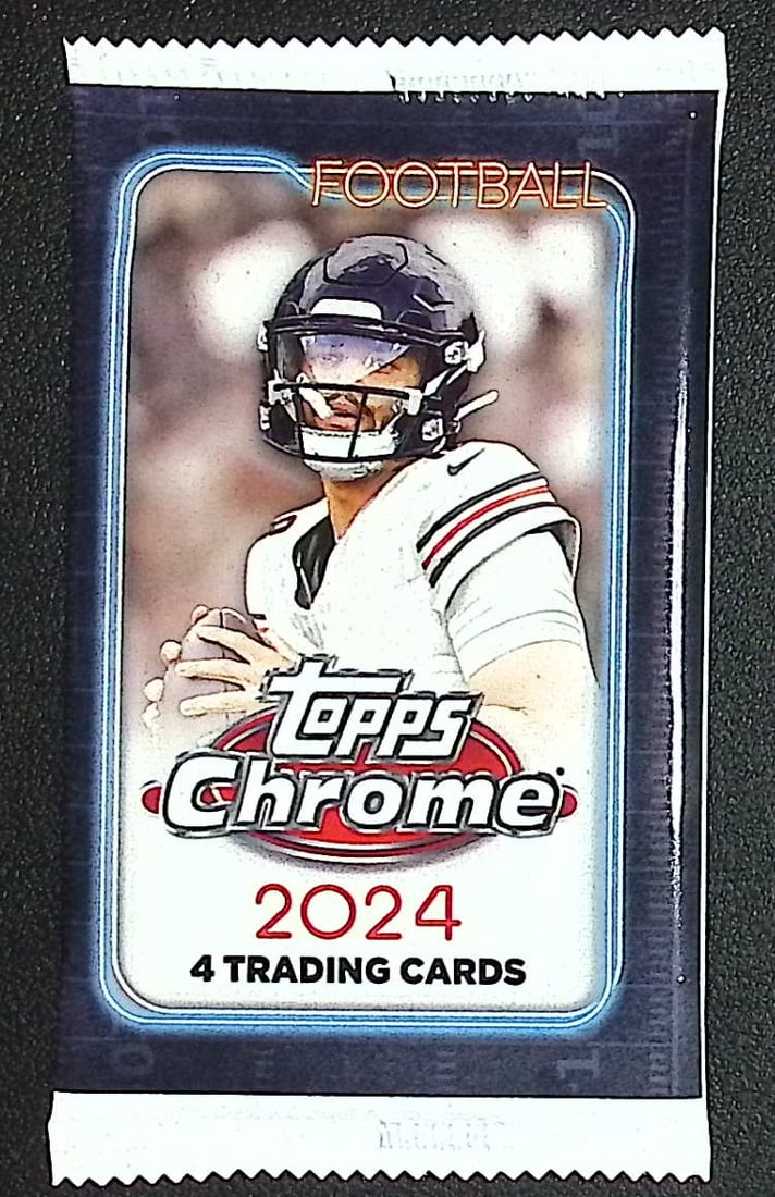 2024 Topps Chrome Football Cards BLASTER Box Pack Drake Maye, Jayden Daniels Rookie Card (1 of 1)