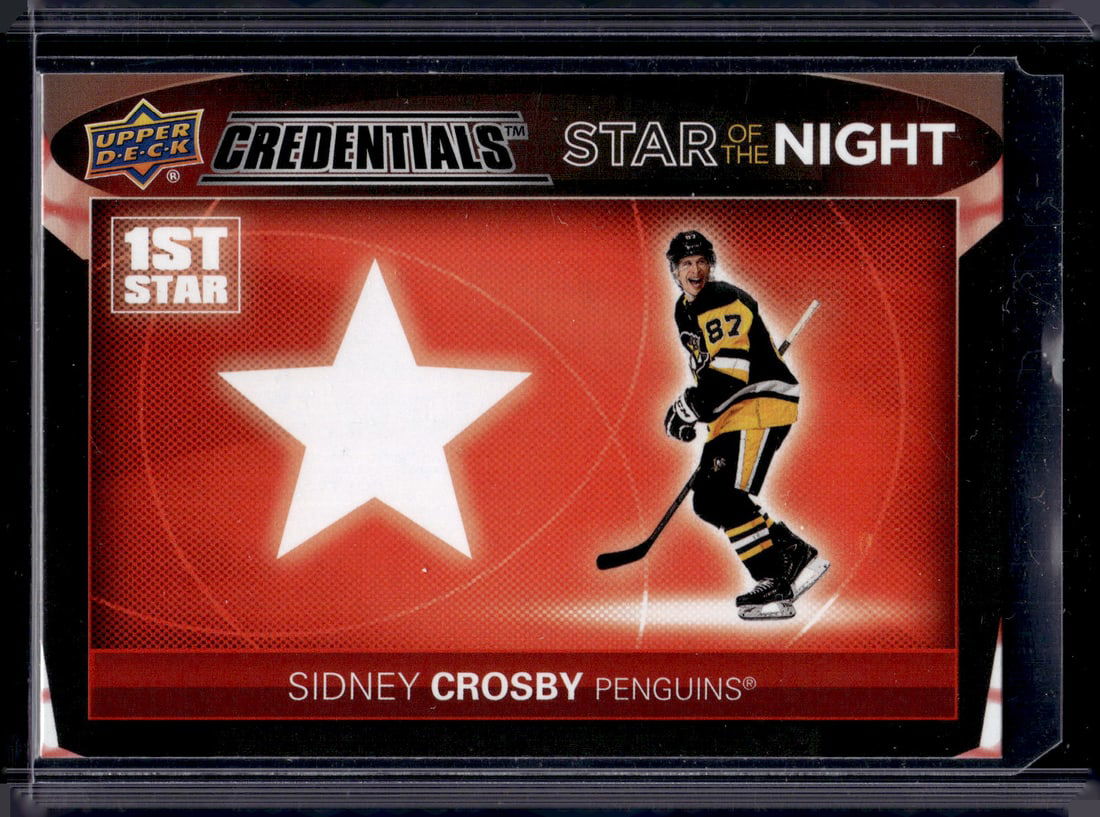 Sidney Crosby Star of the Night 2021-22 Upper Deck Credentials #1S-3 Pittsburgh Penguins (1 of 2)