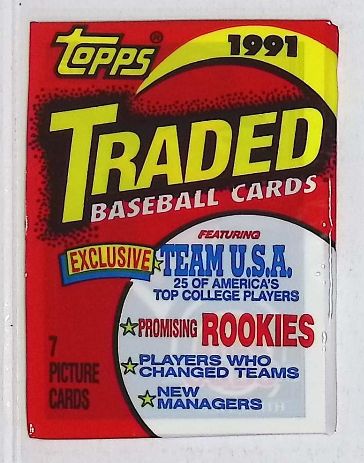 1991 Topps TRADED Series Vintage Baseball Cards Retail Box Wax Pack Sports Cards Rookie Cards (1 of 1)