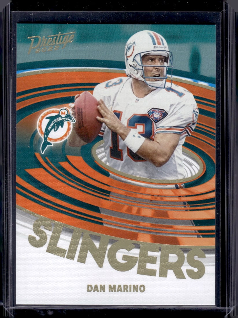 Dan Marino Slingers SSP Case Hit 2022 Prestige #SL-23 Miami Dolphins: Panini Select, Prizm, Mosaic, Contenders, Zenith, Phoenix, Illusions, Absolute, Rookie NFL Sports Trading Cards, SP, SSP, Cards, Football Cards for Sale Near Me, Superbowl & Hall of Fame Player Cards,