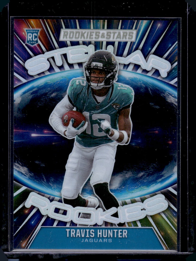 Travis Hunter Stellar Rookies Silver Prizm 2025 Rookies & Stars #2 Jaguars: Panini Select, Prizm, Mosaic, Contenders, Zenith, Phoenix, Illusions, Absolute, Rookie NFL Sports Trading Cards, SP, SSP, Cards, Football Cards for Sale Near Me, Superbowl & Hall of Fame Player Cards,