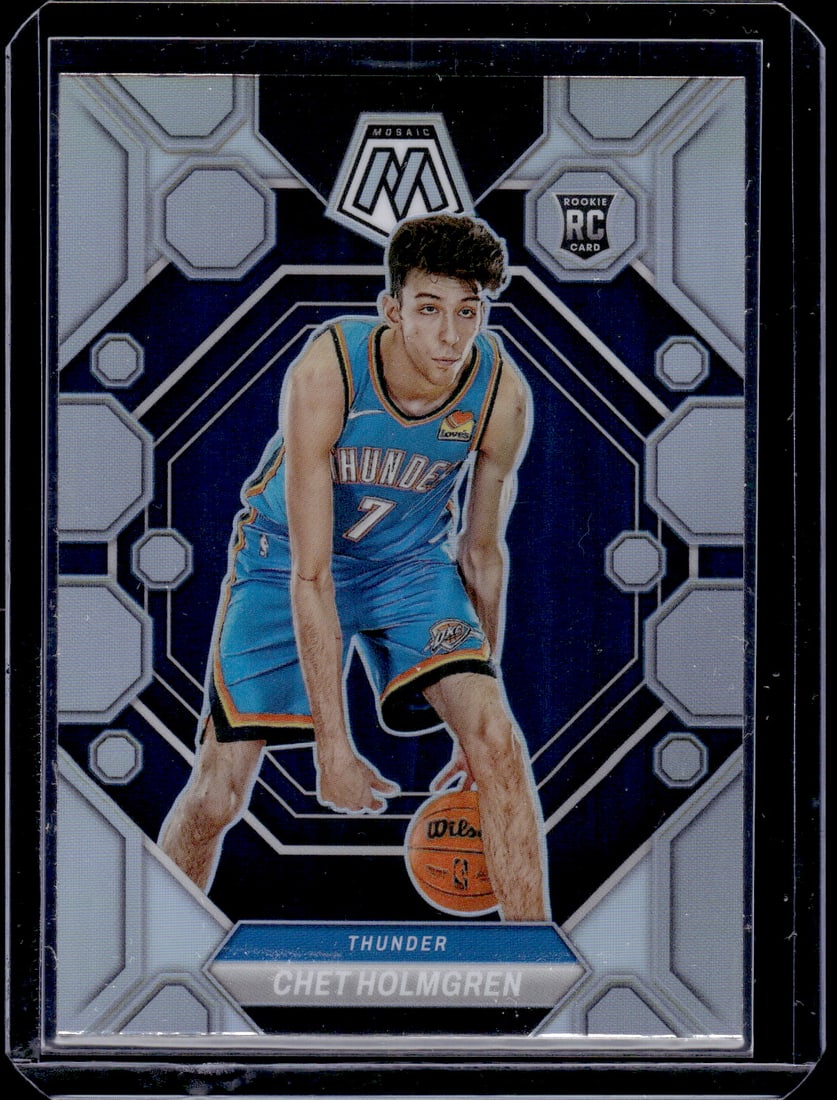 Chet Holmgren Rookie Card Silver Prizm 2022-23 Mosaic #236 Oklahoma City Thunder (1 of 2)