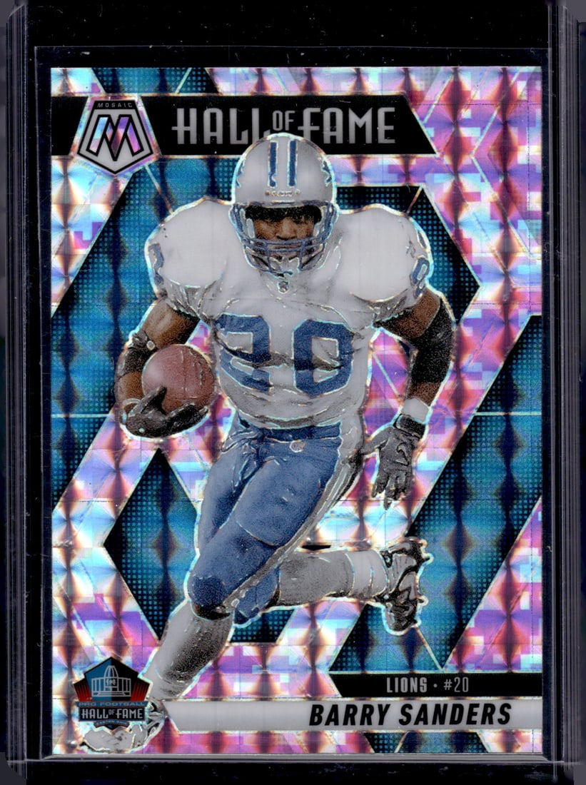 Barry Sanders Pink Camo Prizm 2025 Mosaic #291 Detroit Lions (1 of 2)