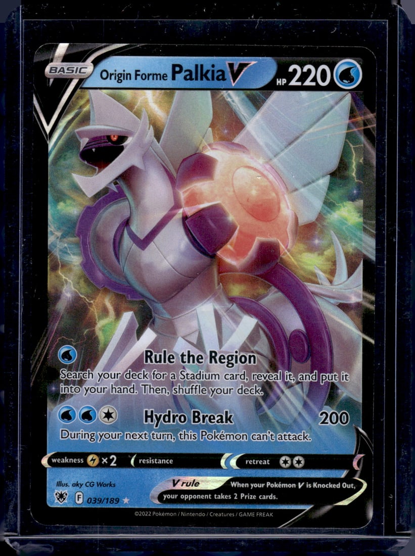 2022 Pokemon Astral Radiance Origin Forme Palkia V Ultra Rare #39: Pokemon Trading Card Game Cards, Charizard, Pikachu, Mewtwo, Reverse Holo, Holo Rare, Secret Rare Cards, Full Art Cards, Eevee, Ultra Rare Card, Illustration Rare, Special Illustration Rare SIR