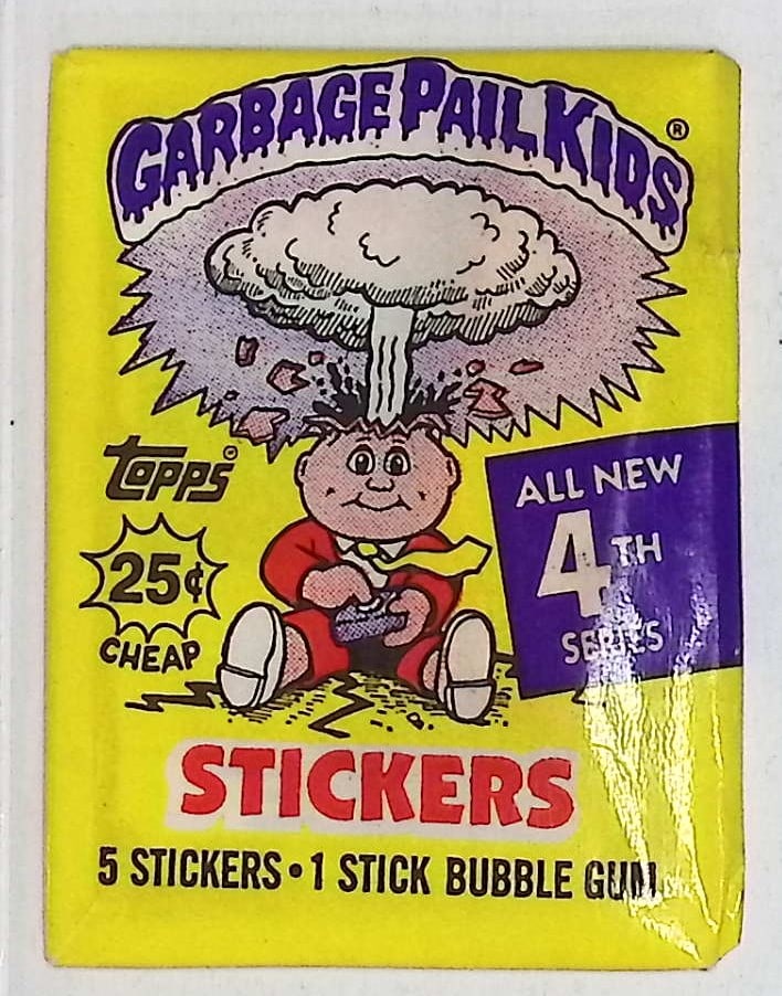 1986 Topps Vintage Garbage Pail Kids Retail Box Wax Pack - 4th Series: Sealed Packs this old have no card quality guarantees - Topps Trading Cards Sold on Line, Auction Lots for sale on line, Trading Card Stickers