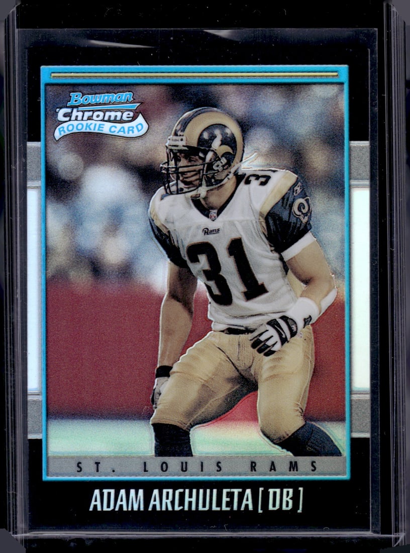 Adam Archuleta Rookie Card Refractor /1999 2001 Bowman Chrome #222 Rams: Topps Football NFL Trading Sports Cards, Sports Cards for Sale Near Me, Super Bowl & Hall of Fame Player Cards, Resurgence, Composite, SP, SSP, Valuable Auction Memorabilia Lots For Sale On Line