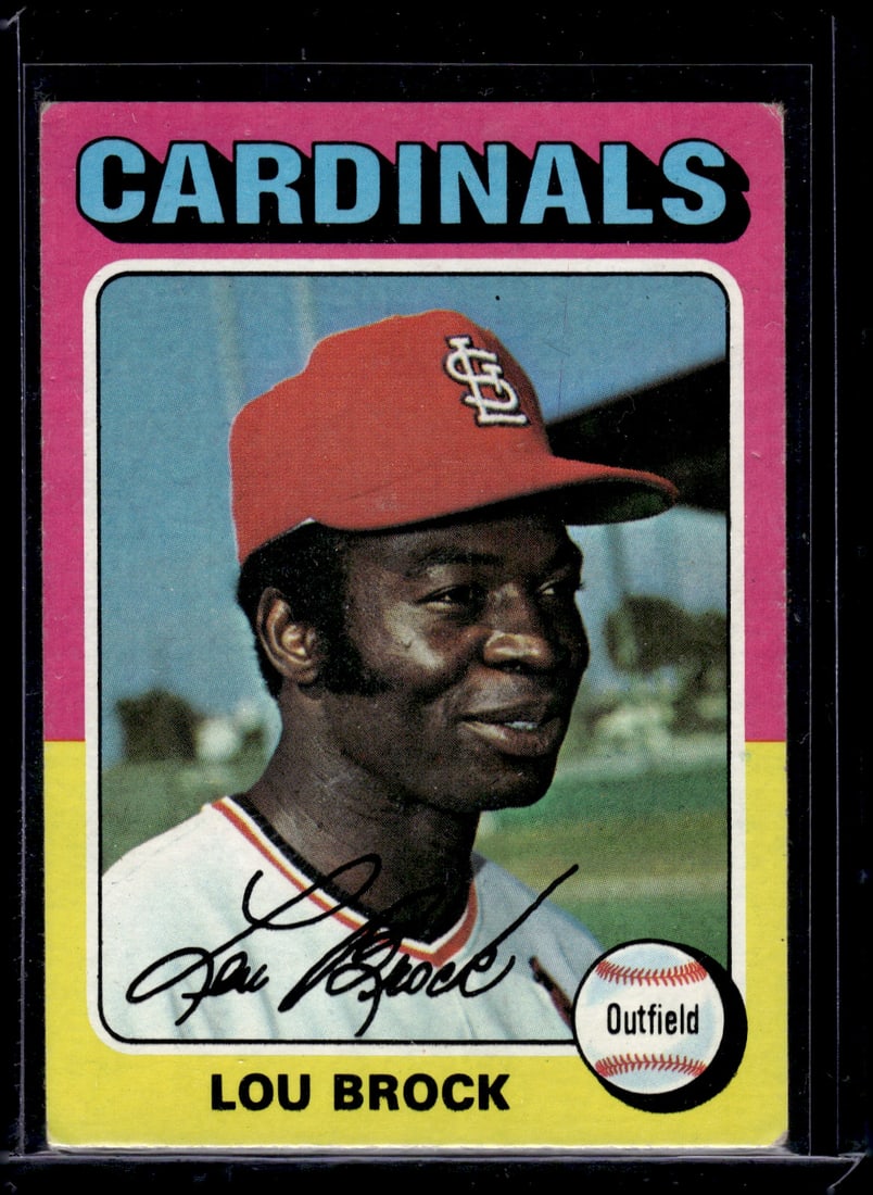 Lou Brock 1975 Topps #540 St. Louis Cardinals Vintage Baseball Card: Topps Baseball MLB Trading & Sports Cards, Sports Cards for Sale Near Me, World Series & Hall of Fame Players Memorabilia, Refractors, X-Fractors, Numbered, SP, SSP, Valuable Auction Memorabilia Lots
