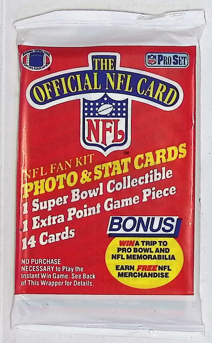 1989 Pro-Set Football Cards Retail Box Wax Pack, Sports Cards: Pro-Set Vintage Football NFL Trading & Sports Cards, Old Sports Cards for Sale on Line, Super Bowl and Hall of Fame Players, Valuable Auction Lots for Sale On Line, Rookie Cards