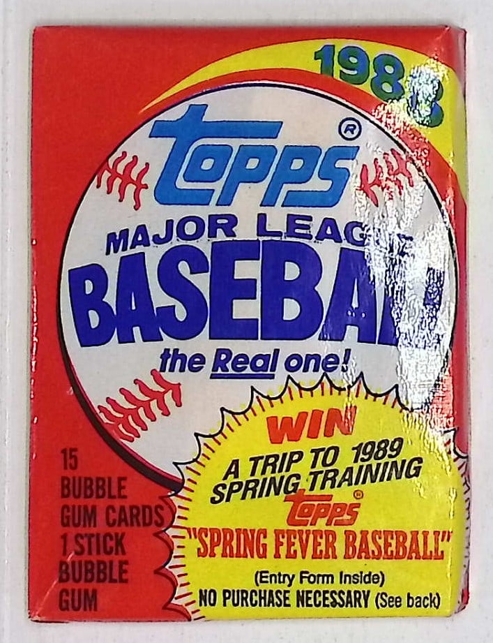 1988 Topps Series 1 Vintage Baseball Card Retail Box Wax Pack Sports Cards: Topps Vintage Rookie Basseball MLB Trading & Sports Cards, Rookie Cards in this Set are Tom Glavine, & Jim Abbott, Old Baseball and Sports Cards For Sale Near Me, World Series Players, Hall of Fame St