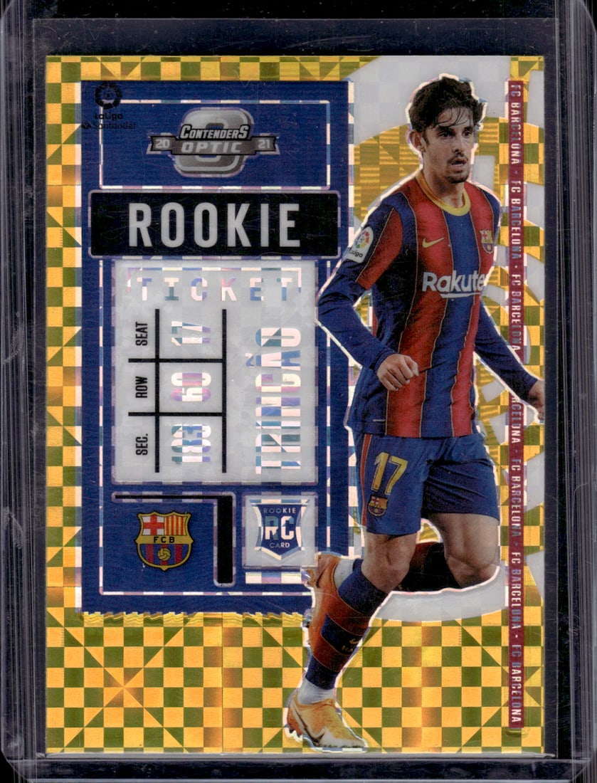 Trincao Rookie Card Gold Power 2020-21 Chronicles Contenders Optic #2 FC Barcelona: Panini Soccer Select, Prizm, Mosaic, Contenders, Revolution, Phoenix, FIFA World Cup, Soccer Rookie FIFA Sports Trading Cards, Silver, SP, SSP, Wave Prizms, Numbered Cards, Soccer sports Cards for Sal