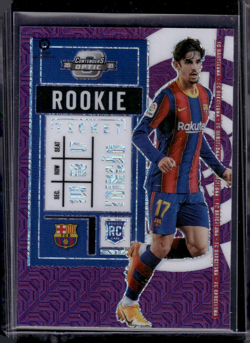 Trincao Rookie Card Purple Mojo 2020-21 Chronicles Contenders Optic #2 FC Barcelona: Panini Soccer Select, Prizm, Mosaic, Contenders, Revolution, Phoenix, FIFA World Cup, Soccer Rookie FIFA Sports Trading Cards, Silver, SP, SSP, Wave Prizms, Numbered Cards, Soccer sports Cards for Sal