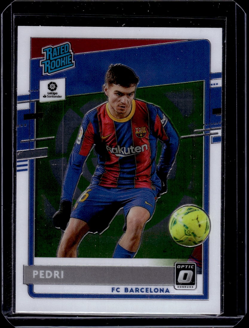 Pedri Rookie Card 2020-21 Chronicles Donruss Optic #5 FC Barcelona: Panini Soccer Select, Prizm, Mosaic, Contenders, Revolution, Phoenix, FIFA World Cup, Soccer Rookie FIFA Sports Trading Cards, Silver, SP, SSP, Wave Prizms, Numbered Cards, Soccer sports Cards for Sal