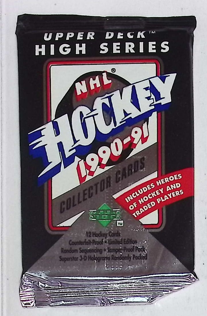 1990-91 Upper Deck High Series Vintage Hockey Card Retail Box Wax Pack (1 of 1)