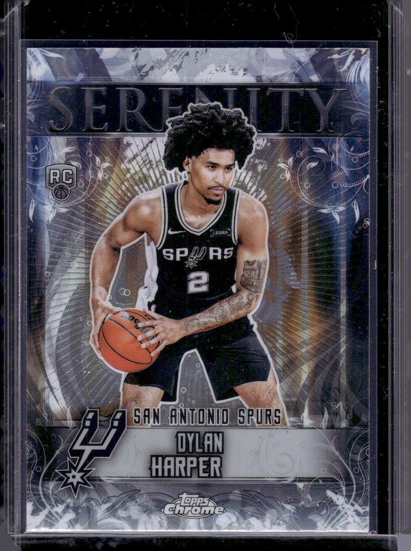 Dylan Harper Rookie Card Serenity 2025-26 Topps Chrome #SY-12 San Antonio Spurs: Topps Basketball NBA Trading & Sports Cards, Sports Cards for Sale Near Me, Chrome, Refractor, SP, SSP, Valuable Auction Memorabilia Lots Sold On Line, NBA Championship & Hall of Fame Player Cards