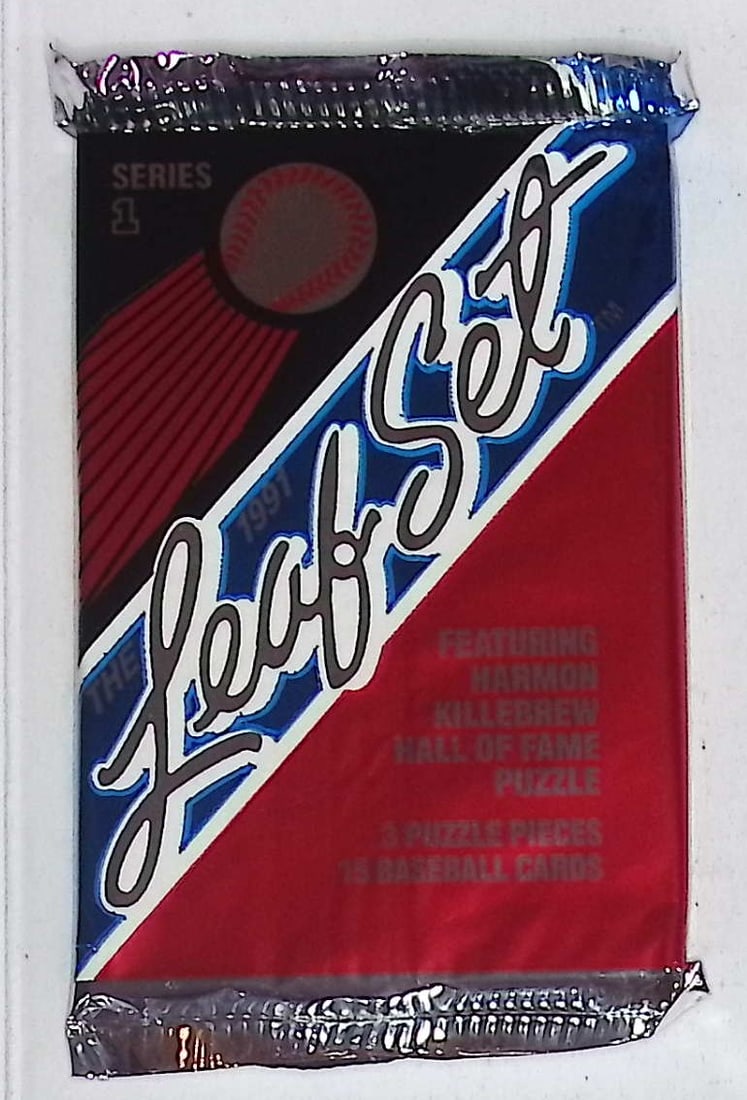 1991 Leaf Set Series 1 Baseball Retail Box Wax Pack - Featuring Harmon Killebrew HOF Puzzle: Leaf MLB Baseball Trading & Sports Cards & Memorabilia, Chipper Jones, Ken Griffey, Jr., Frank Thomas, Bo Jackson, Cal Ripken, Nolan Ryan, Craig Biggio Rookie Card, Dwight Gooden, Rickey Henderson, Pa