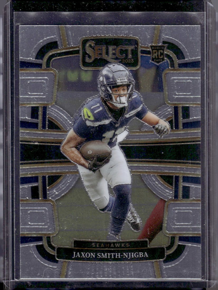 Jaxon Smith-Njigba Rookie Card 2023 Select #87 Seattle Seahawks: Panini Select, Prizm, Mosaic, Contenders, Zenith, Phoenix, Illusions, Absolute, Rookie NFL Sports Trading Cards, SP, SSP, Cards, Football Cards for Sale Near Me, Superbowl & Hall of Fame Player Cards,