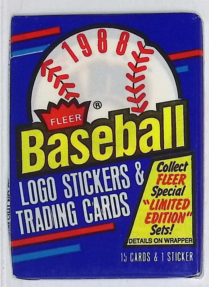 1988 Fleer Baseball Cards Retail Box Pack Sports Cards MLB Trading Cards Rookie Cards (1 of 1)