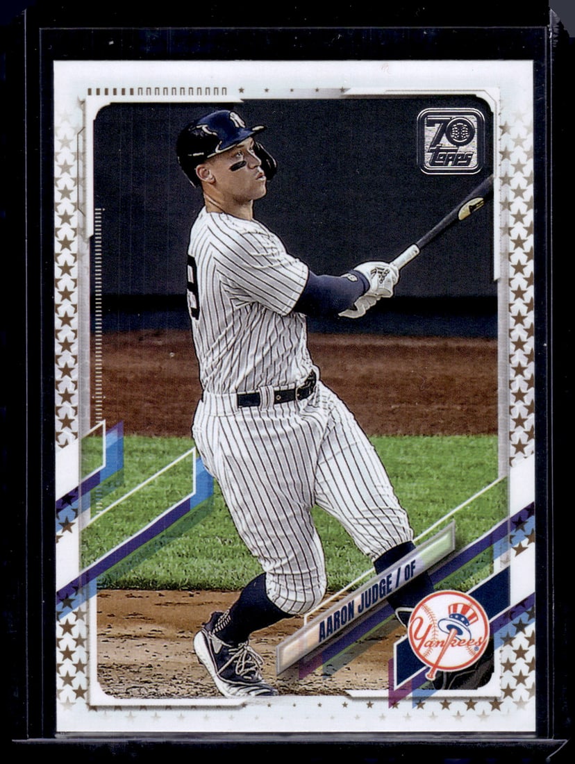 Aaron Judge Gold Stars 2021 Topps #99 New York Yankees: Topps Baseball MLB Trading & Sports Cards, Sports Cards for Sale Near Me, World Series & Hall of Fame Players Memorabilia, Refractors, X-Fractors, Numbered, SP, SSP, Valuable Auction Memorabilia Lots 