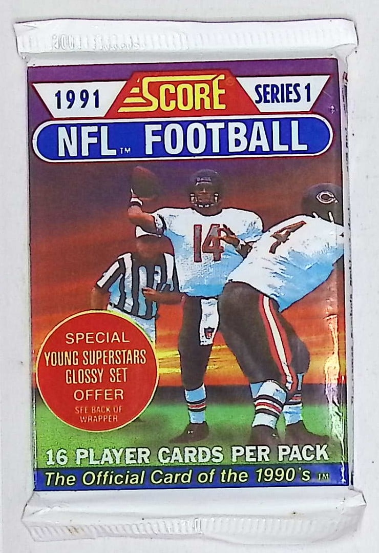 1991 Score Series 1 Vintage Football Card Retail Box Pack Sports Cards Brett Favre Rookie Card (1 of 1)