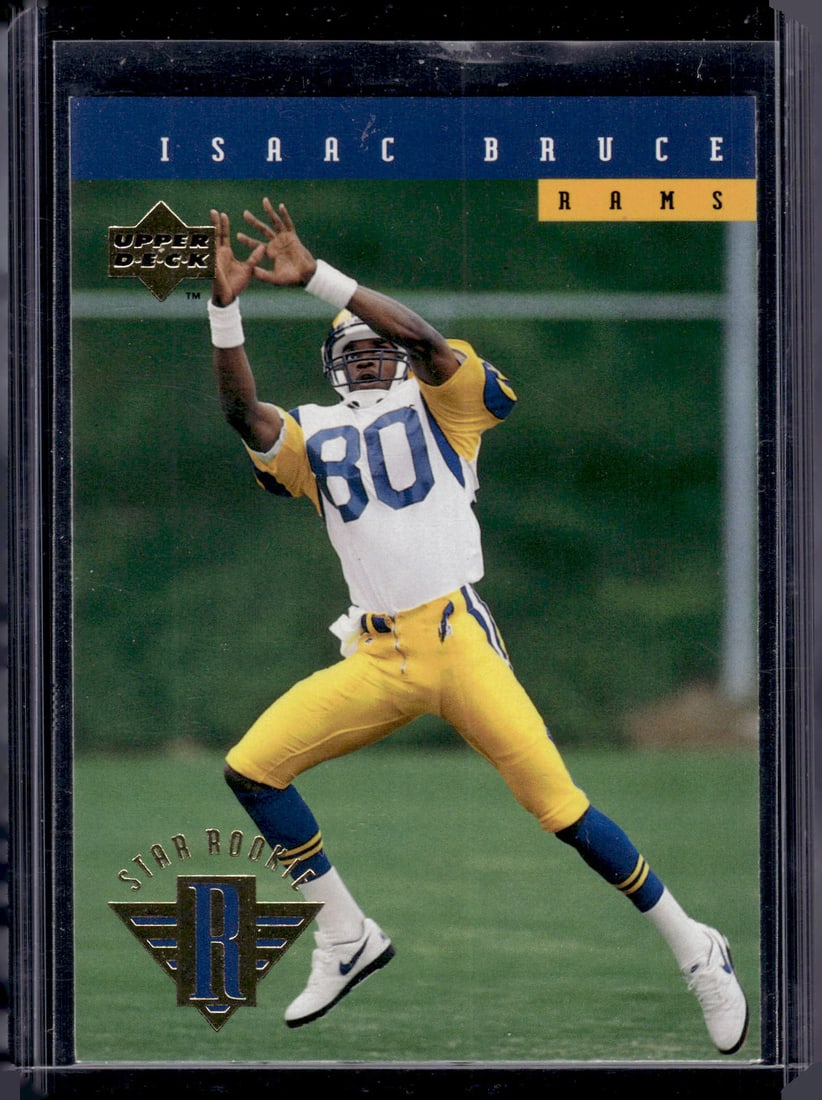 Isaac Bruce Rookie Card 1994 Upper Deck #22 Rams: Upper Deck, Vintage Football NFL Trading Cards, Old Sports Cards for Sale Near Me, Hall of Fame & Super Bowl Player Cards, Auction Memorabilia Lots for Sale on Line