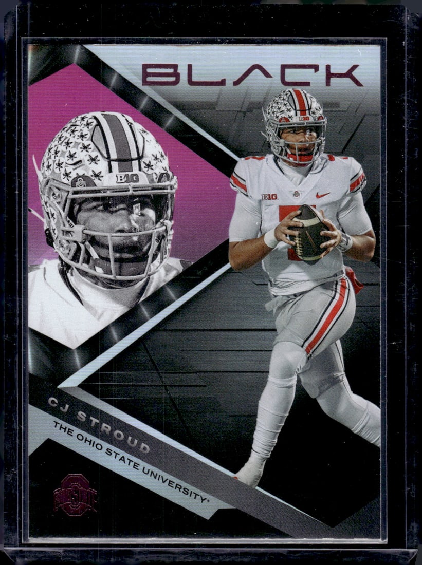 Cj Stroud Rookie Card Pink 2023 Chronicles Black Draft Picks #2 Ohio State Buckeyes: Panini Select, Prizm, Mosaic, Contenders, Zenith, Phoenix, Illusions, Absolute, Rookie NFL Sports Trading Cards, SP, SSP, Cards, Football Cards for Sale Near Me, Superbowl & Hall of Fame Player Cards,