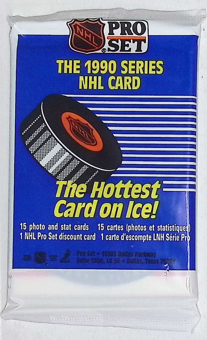 1990 Pro Set Vintage Hockey Cards Retail Box Pack Sports Cards Brett Hull Ray Bourque: 1991 Pro Set Vintage Hockey Card Factory Sealed Retail Box Pack Sports Cards