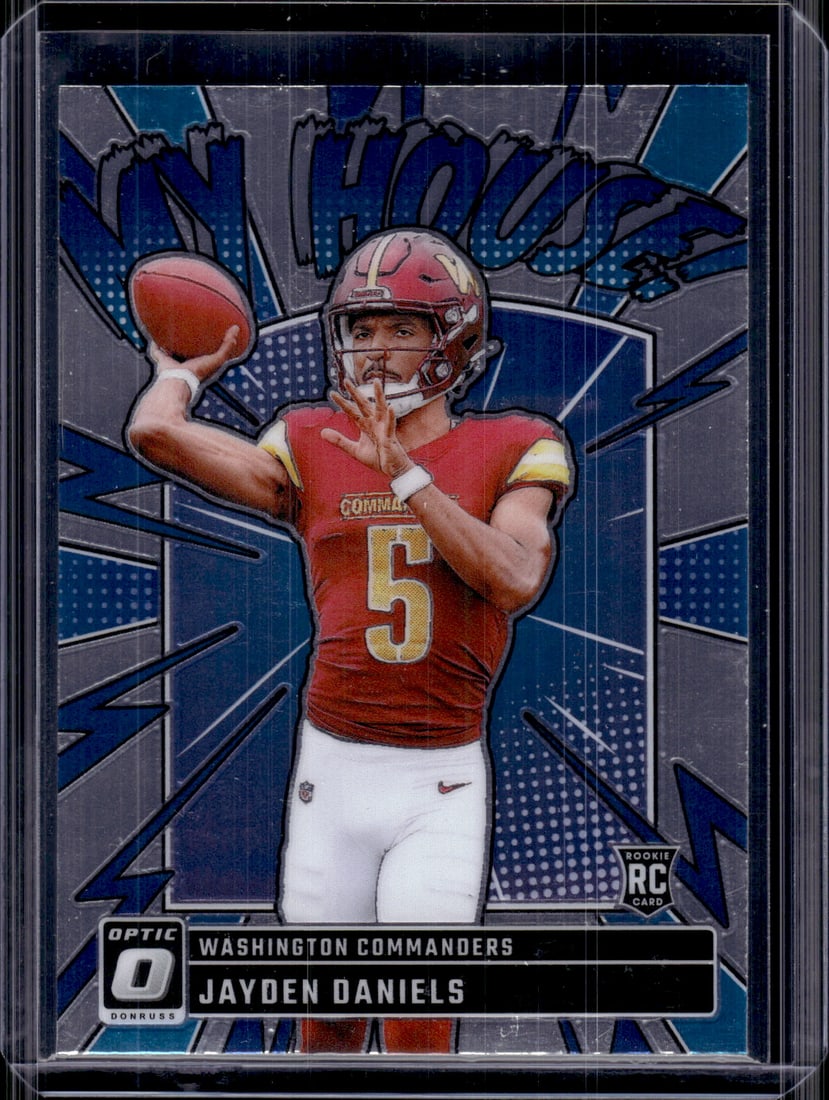 Jayden Daniels Rookie Card My House 2024 Donruss Optic #9 Washington Commanders: Donruss Optic Football NLF Trading & Sports Cards, Sports Cards for Sale Near Me, Valuable Memorabilia Auction Lots Sold On Line, SP, SSP