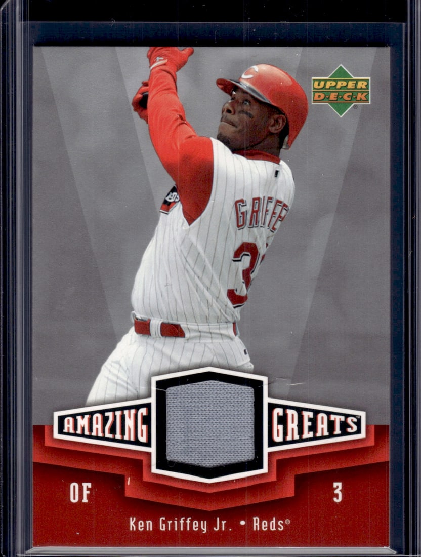 Ken Griffey Jr. Game Used Patch 2006 Upper Deck #AG-KG Reds, Mariners: Upper Deck Baseball MLB Trading & Sports Cards, Old Sports Cards for Sale Near Me, Auction Memorabilia Lots for Sale On Line, World Series & Hall of Fame Players