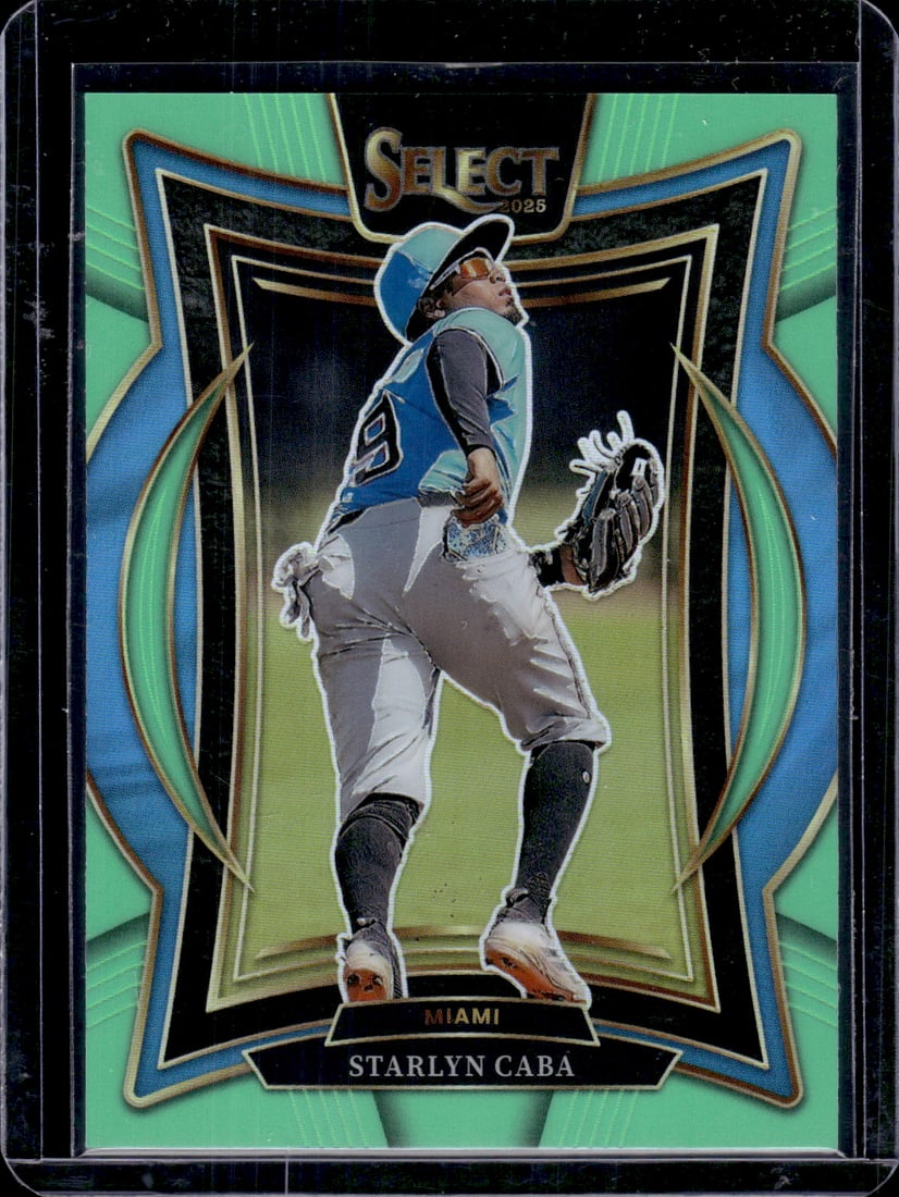 Starlyn Caba Neon Green Prizm /49 2025 Select #39 Miami Marlins: Panini Baseball MLB Trading & Sports Cards, Sports Cards for Sale Near Me, Prizm, Mosaic, Select, SP, SSP, Auction Memorabilia Lots for Sale On Line, World Series & Hall of Fame Players