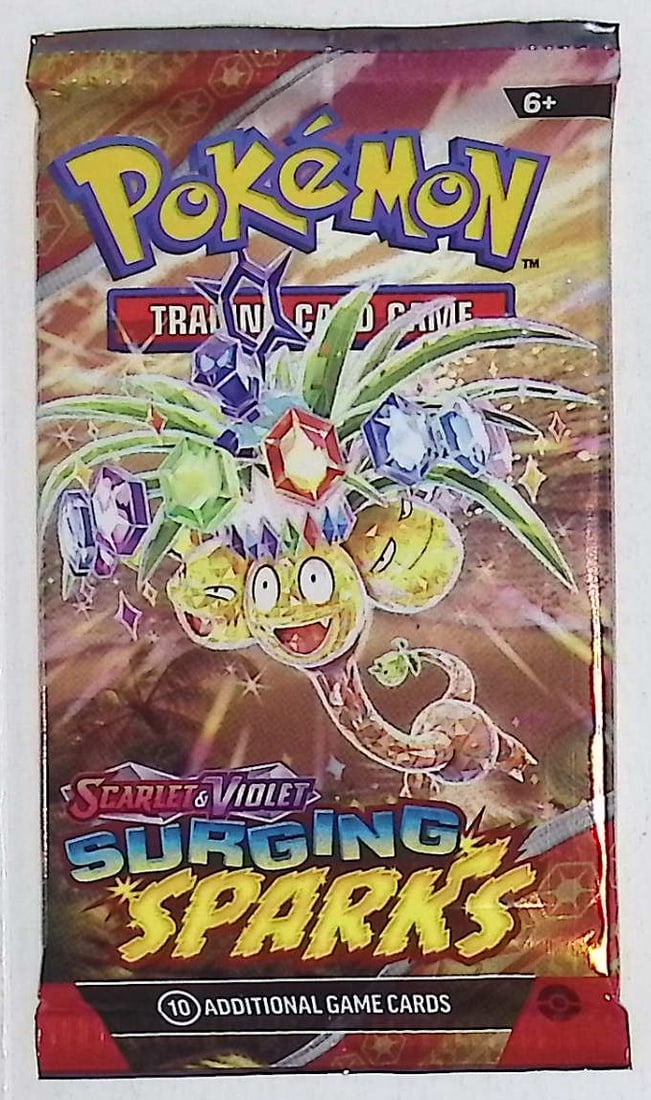 Pokemon Scarlet & Violet Surging Sparks 10 Card TCG Booster Pack, Charizard, Pikachu, Holo: Pokemon Trading Card Game Cards, Charizard, Pikachu, Mewto, EX, Referse Holo, Holo Rare Cards, Secret Rare Cards, Full Art Cards, Evee, 3 Stars Ultra Rare Cards, Double Rare, Illustration Rare, Specia