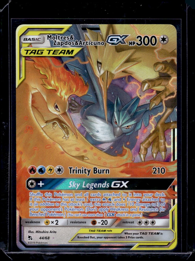 2019 Pokemon Hidden Fates Moltres & Zapdos & Articuno GX #44: Pokemon Trading Card Game Cards, Charizard, Pikachu, Mewtwo, Reverse Holo, Holo Rare, Secret Rare Cards, Full Art Cards, Eevee, Ultra Rare Card, Illustration Rare, Special Illustration Rare SIR