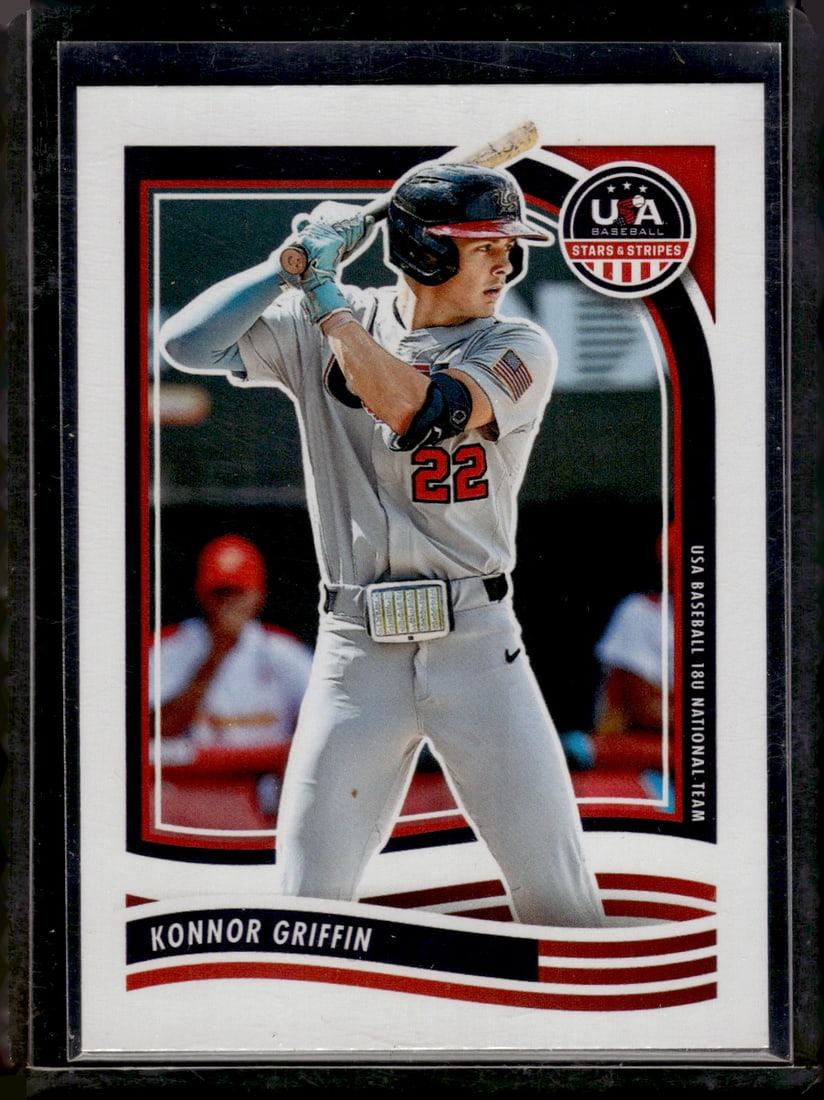 Konnor Griffin 2024 Panini USA Baseball Stars & Stripes #58 Pittsburgh Pirates: Panini Baseball MLB Trading & Sports Cards, Sports Cards for Sale Near Me, Prizm, Mosaic, Select, SP, SSP, Auction Memorabilia Lots for Sale On Line, World Series & Hall of Fame Players
