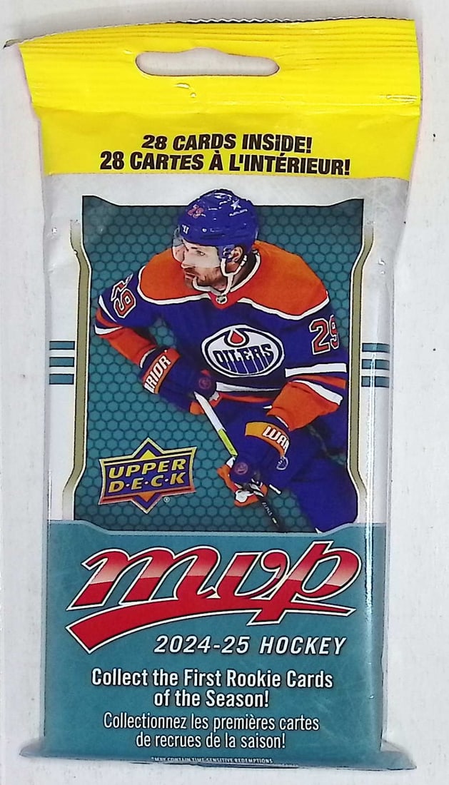 2024-25 Upper Deck MVP Hockey Cards HANGER VALUE FAT PACK Sports Cards: Upper Deck MVP Hockey NHL Trading & Sports Cards, Stanley Cup Winners & Hall of Fame Players, Connor McDavid, Alex Ovechkin, Sports Cards for Sale Near Me, Auction Lots for Sale on Line