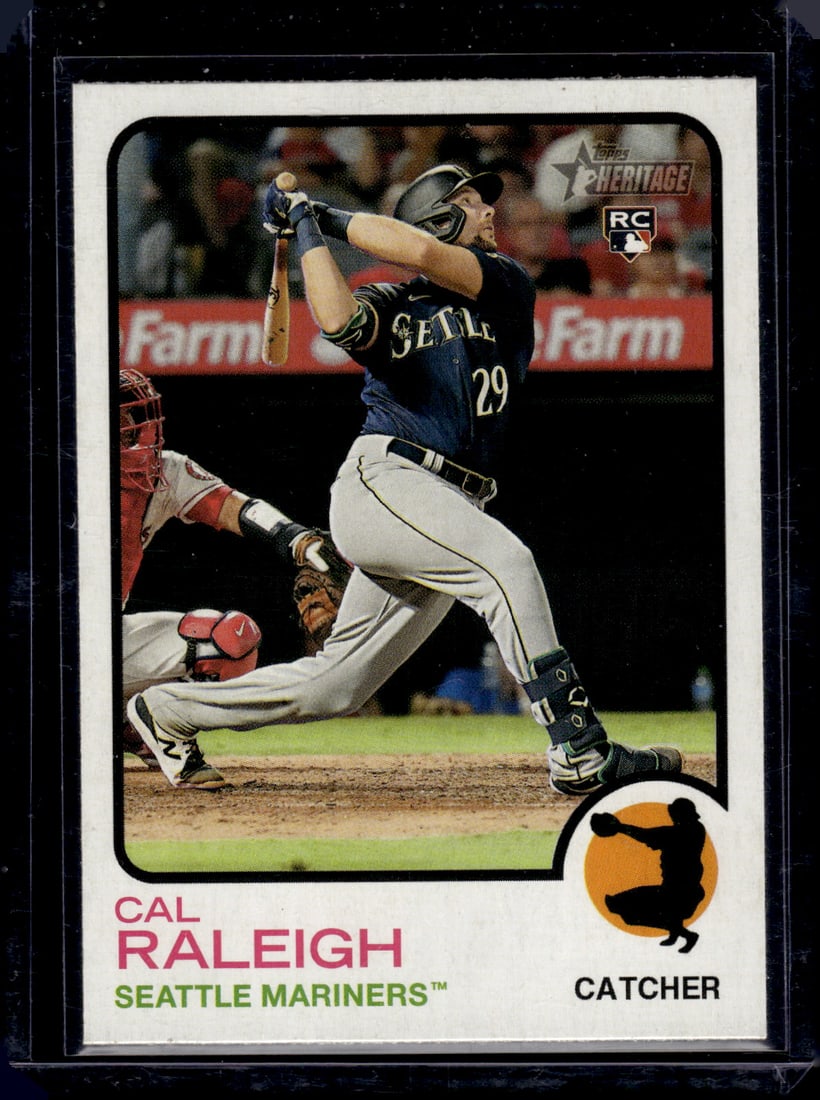 Cal Raleigh Rookie Card 2022 Topps Heritage #367 Seattle Mariners: Topps Baseball MLB Trading & Sports Cards, Sports Cards for Sale Near Me, World Series & Hall of Fame Players Memorabilia, Refractors, X-Fractors, Numbered, SP, SSP, Valuable Auction Memorabilia Lots 