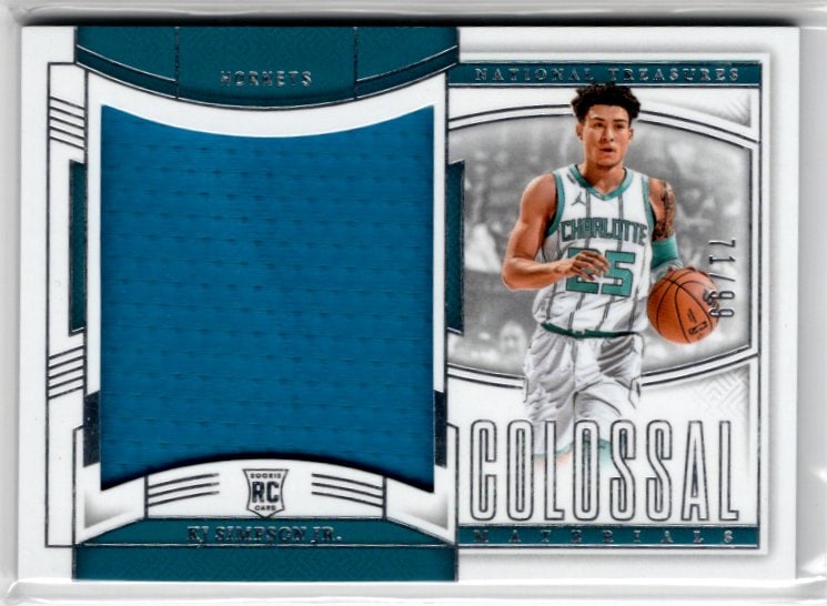 Kj Simpson Jr. Rookie Patch /99 2024-25 National Treasures #CRM-KJS Charlotte Hornets: Panini Select, Prizm, Mosaic, Contenders, Revolution, Phoenix, NBA Hoops, Rookie NFL Sports Trading Cards, Silver, SP, SSP, Wave Prizms, Numbered Cards, Basketball sports Cards for Sale Near Me, NBA C