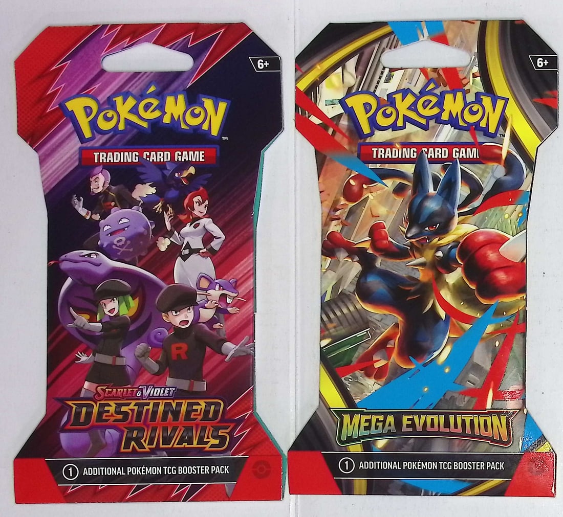 2 COUNT: 1 - 2025 Pokemon Destined Rivals Booster Pack & 1 - 2025 Mega Evolutions Booster Pack (1 of 1)