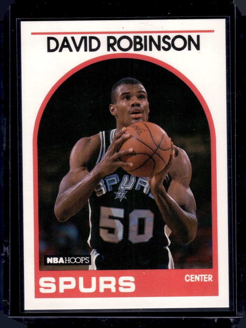 David Robinson Rookie Card 1989-90 NBA Hoops #310 San Antonio Spurs: Panini Select, Prizm, Mosaic, Contenders, Revolution, Phoenix, NBA Hoops, Rookie NFL Sports Trading Cards, Silver, SP, SSP, Wave Prizms, Numbered Cards, Basketball sports Cards for Sale Near Me, NBA C